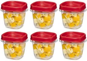 img 1 attached to 🍱 Rubbermaid Easy Find Square Food Storage Container, 6 Pack - Clear with Red Lid, 6 Cups Capacity