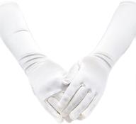🧤 stylish satin long child size girls formal gloves (ages 4-7, white) logo