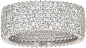 img 3 attached to 💍 Pori Jewelers 925 Sterling Silver Eternity Ring with 7 Rows of Micro-Pave Set Cubic Zirconia, Ideal for Engagement and Wedding