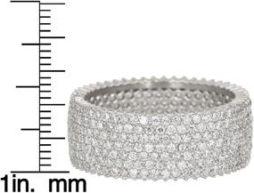 img 2 attached to 💍 Pori Jewelers 925 Sterling Silver Eternity Ring with 7 Rows of Micro-Pave Set Cubic Zirconia, Ideal for Engagement and Wedding