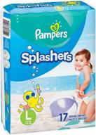 🩱 pampers splashers disposable swim pants, size 5 (over 31 lb), large, twinpack, 17 count logo
