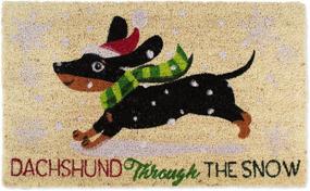img 4 attached to 🐶 DII Coir Doormat, 18x30, Dachshund Through The Snow, Christmas Pun Holiday Pet