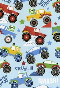 img 1 attached to 🚚 24x6-Inch Glossy Flat Sheet - Monster Trucks Gift Wrap