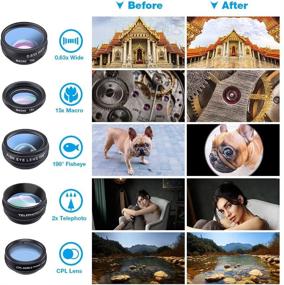 img 3 attached to 📷 Apexel 10 in 1 Phone Camera Lens Kit for iPhone and Most Phones - Enhance Your Photography with Wide Angle, Macro, Fisheye, Telephoto, CPL, Flow, Radial, Star Filter, and Kaleidoscope Lenses