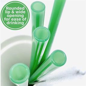 img 2 attached to 🥤 SHAKA LOVE Reusable Glass Drinking Straw Set - 5 Colorful Glass Straws with Cleaning Tool & Travel Carry Bag - Stylish, Durable, Shatter-Resistant (Seafoam Sea Glass Green, 6 inch)