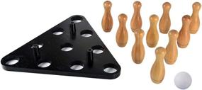 img 1 attached to IdealEnjoy Hardwood Shuffleboard Bowling Pin Set with Pinsetter and 10 Bowling Pins