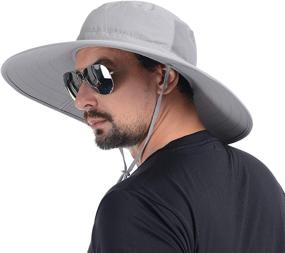 img 4 attached to USHAKE Foldable Extra Wide Brim Fishing Hat Bucket Safari Hat, UPF 50+ Sun Hat