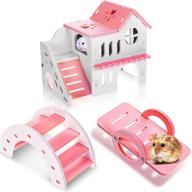 🐹 skylety 3-pieces hamster toys: diy wooden house, rainbow bridge, seesaw toy for small hamsters, mice, gerbils, and other pets logo