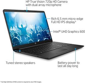 img 3 attached to 🖥️ 2021 HP 15.6" Thin Laptop: Intel N4020, 8GB RAM, 128GB SSD, Webcam, 1-Year Office365, Wi-Fi, Windows 10 S, FHD Display – Google Classroom & Zoom School, Business Ready – ROKC Bundle