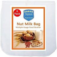 versatile and durable 6-pack nut milk bag - iaesthete food grade nylon mesh filter for multiple uses: vegetable & fruit juice, cold brew coffee, tea logo