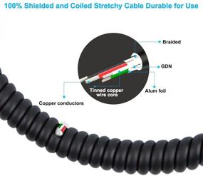 img 2 attached to 🔌 Спиральный кабель USB C к USB A, CableCreation 3A Быстрая зарядка и передача данных. Растяжимый от 0,6 до 4 фута, совместим с Galaxy S20 S10 S9, Note 10 9, Pixel 4XL. Черный алюминиевый корпус.