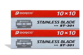 img 1 attached to 💈 Dorco Double Edge Razor Platinum Stainless Blades Red ST 301 - 200 Blades in 2 Boxes