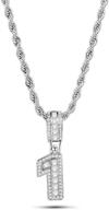 minijewelry lucky number pendant necklaces - silver tone with crystal clear cubic zirconia stones - perfect for women and men - choose from 0-9 logo