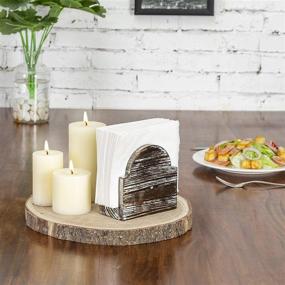 img 2 attached to Rustic Torched Arched Tabletop - MyGift