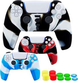 img 4 attached to 🎮 Playstation 5 Controller Silicone Skin Protector with Thumb Grip Cases - Pack of 3 for PS5 Console