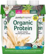 🌱 organic protein shake - purely inspired, ready to drink, 20g plant based protein, french vanilla flavor, sports nutrition rtd, 11 fl. oz (pack of 4) logo