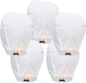 img 4 attached to 🏮 5-Pack Biodegradable Chinese Paper Lanterns - Eco-Friendly Lanterns for Weddings, Celebrations, and Memorial Ceremonies. Fly & Release Sky Lanterns - Perfect Valentines Day Gifts for Her