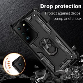 img 1 attached to 📱 Samsung Galaxy S21 Ultra Case with Belt Clip - Military Grade Full-Body Protection Cover [Belt Clip Holster & Magnetic Ring Holder] 360° Rotating Kickstand - Black