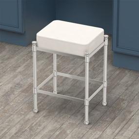 img 2 attached to 🪑 Gatco 1357 Satin Nickel Rectangle Vanity Stool, 19.5" H - Enhanced SEO