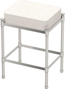 img 3 attached to 🪑 Gatco 1357 Satin Nickel Rectangle Vanity Stool, 19.5" H - Enhanced SEO