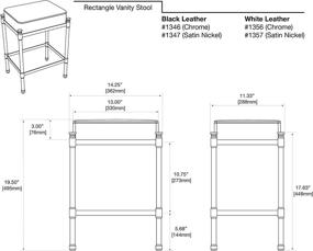 img 1 attached to 🪑 Gatco 1357 Satin Nickel Rectangle Vanity Stool, 19.5" H - Enhanced SEO