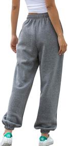 img 3 attached to 👖 Women's High Waisted Sweatpants: Comfy Baggy Lounge Bottoms for Active Workouts and Jogging