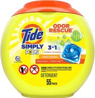 powerful 3-in-1 tide simply pods odor rescue liquid laundry detergent pacs: fresh scent, 55 count logo