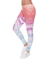 stylish mandala printed leggings for women 👖 - middle waist seamless workout, tummy control running pants logo