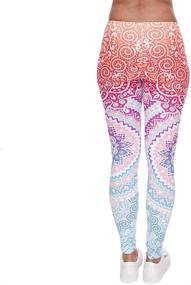 img 2 attached to Stylish Mandala Printed Leggings for Women 👖 - Middle Waist Seamless Workout, Tummy Control Running Pants