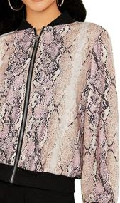 img 1 attached to 🐍 Floerns Women's Snakeskin Print Short Bomber Jacket: Fashionable and Trendy Outerwear for Women