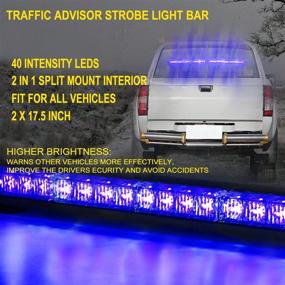 img 3 attached to 🚔 [Enhanced] ASPL 40 LED 2 in 1 Emergency Flashing LED Traffic Advisor Strobe Light Bar, Split Mount Interior Safety Warning Lights for Trucks Police Cars Construction Vehicles (Blue)