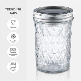 img 2 attached to 🍯 8 oz Glass Mason Jars (Pack of 6) - Regular Mouth, Silver Metal Airtight Lids and Bands - Canning, Preserving, Meal Prep, Overnight Oats, Jam, Jelly - Includes Chalkboard Labels