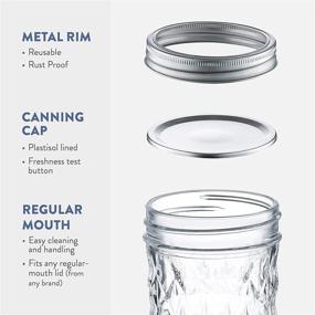 img 1 attached to 🍯 8 oz Glass Mason Jars (Pack of 6) - Regular Mouth, Silver Metal Airtight Lids and Bands - Canning, Preserving, Meal Prep, Overnight Oats, Jam, Jelly - Includes Chalkboard Labels