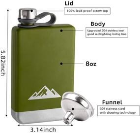 img 3 attached to KWANITHINK Stainless Steel Camping Flask 8 oz + Funnel for Men | Hip Flask Whiskey Flask for Outdoor Adventures