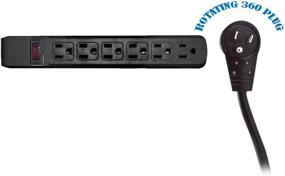 img 3 attached to 🔌 High-performance 10ft Surge Protector with Rotating Plug - 6 Outlets, Gray Horizontal Outlets, CableWholesale