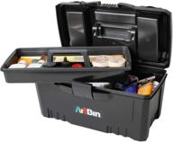 organize your art and craft supplies with the artbin 6918ab twin top 17 inch box, portable storage case in black logo