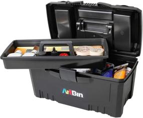 img 4 attached to Organize Your Art and Craft Supplies with the ArtBin 6918AB Twin Top 17 Inch Box, Portable Storage Case in Black