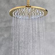 🚿 senlesen 12-inch round led rainfall shower head – high pressure top spray, ceiling mount, gold polished finish (shower arm not included) logo
