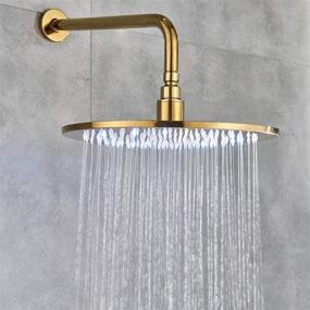 img 2 attached to 🚿 Senlesen 12-inch Round LED Rainfall Shower Head – High Pressure Top Spray, Ceiling Mount, Gold Polished Finish (Shower Arm Not Included)