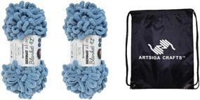 img 2 attached to 🧶 Alize Blanket EZ Country Blue Yarn by Bernat - 2-Skein Factory Pack (Same Dyelot) 161037-37018 Bundle with 1 Artsiga Crafts Project Bag