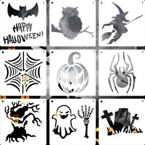 img 1 attached to LLGLTEC Halloween Stencils Template Reusable