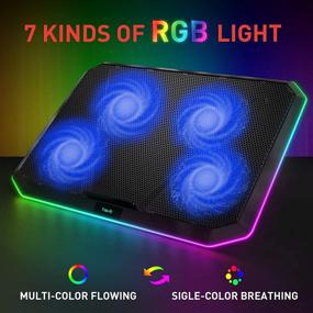 img 3 attached to 💻 Havit RGB Laptop Cooling Pad: 12-17 Inch, 4 Quiet Fans, Ergonomic Comfort, Gaming Stand