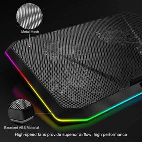 img 2 attached to 💻 Havit RGB Laptop Cooling Pad: 12-17 Inch, 4 Quiet Fans, Ergonomic Comfort, Gaming Stand