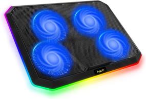 img 4 attached to 💻 Havit RGB Laptop Cooling Pad: 12-17 Inch, 4 Quiet Fans, Ergonomic Comfort, Gaming Stand