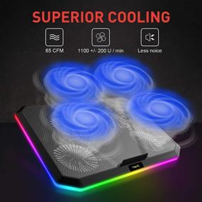 img 1 attached to 💻 Havit RGB Laptop Cooling Pad: 12-17 Inch, 4 Quiet Fans, Ergonomic Comfort, Gaming Stand