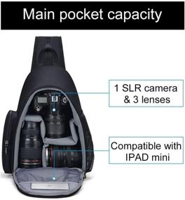 img 3 attached to 🎒 CADeN Camera Bag Sling Backpack: Versatile DSLR/SLR Mirrorless Case with Tripod Holder - Black