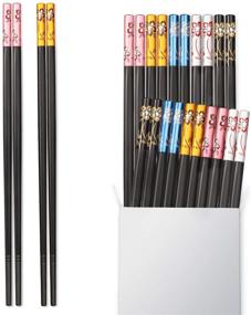 img 4 attached to 🥢 Hiware Fiberglass Chopsticks Set - Non-slip Reusable Chopsticks, 10 Pairs in Multi-colored design