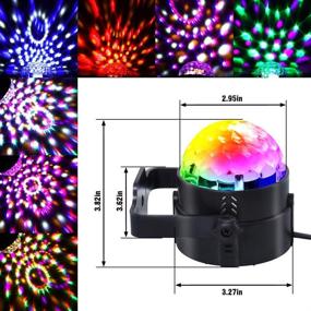 img 2 attached to 🎉 LUNSY Partylights Discoball: 360° Rotatable DJ Lighting with Sound Activation & Remote Control [Newest 2020] - Vibrant 7 Color Patterns, 3 Lightning Modes, 6 Colors! Perfect for Parties, Weddings & More