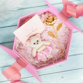 img 1 attached to 🎁 JOHOUSE 8-дюймовая большая розовая подарочная коробка для свадьбы, Рождества и дня Святого Валентина - Полная с лентой и Лафитом, идеальна в качестве подарка!
