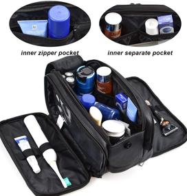 img 3 attached to 🧳 Large Water-resistant PU Leather Toiletry Bag for Men - Cosmetic and Bathroom Shaving Organizer Dopp Kit